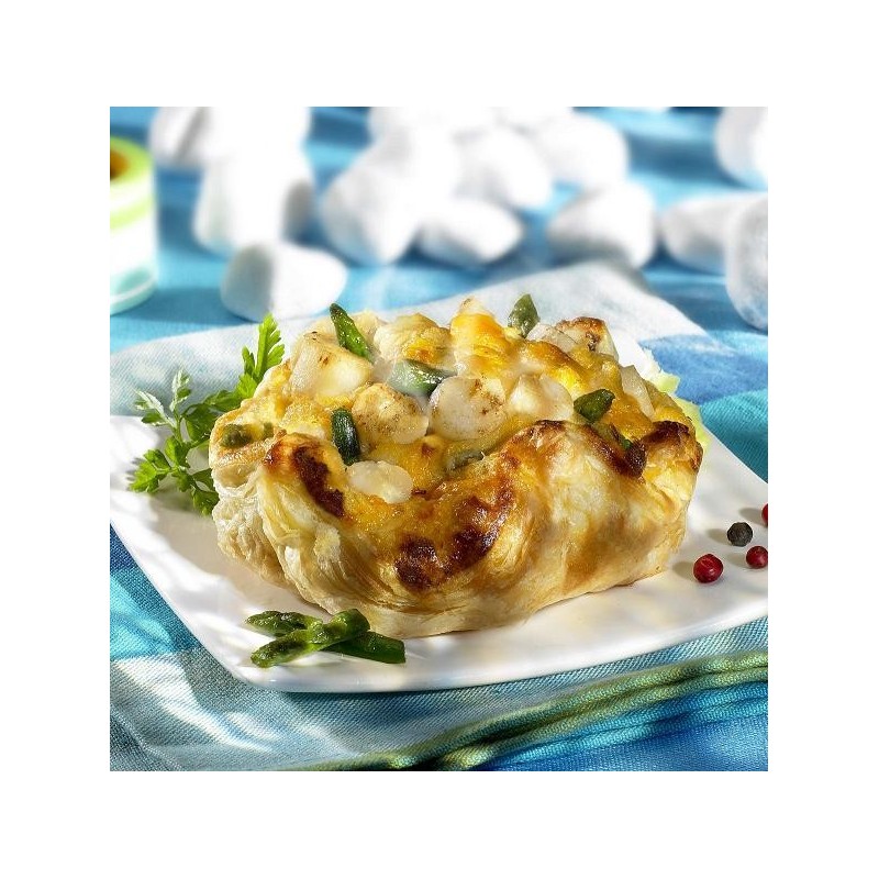 Hojaldre de Espárragos y Vieira